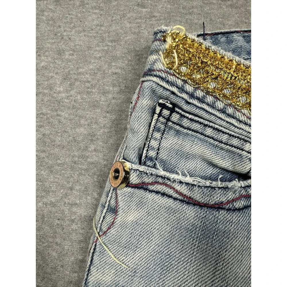 DOLCE AND GABBANA Jeans Designer Floral Embroidered Y2K Distressed Measure 26x30 - Picture 14 of 14